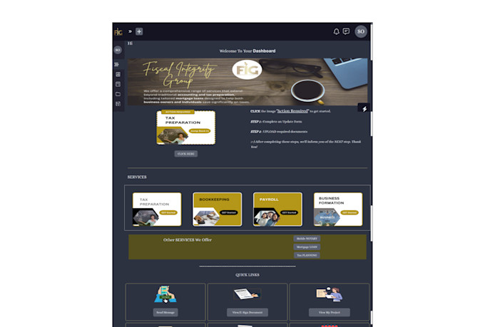 setup suitedash client portal kickoff form, upload block, automate tasks emails